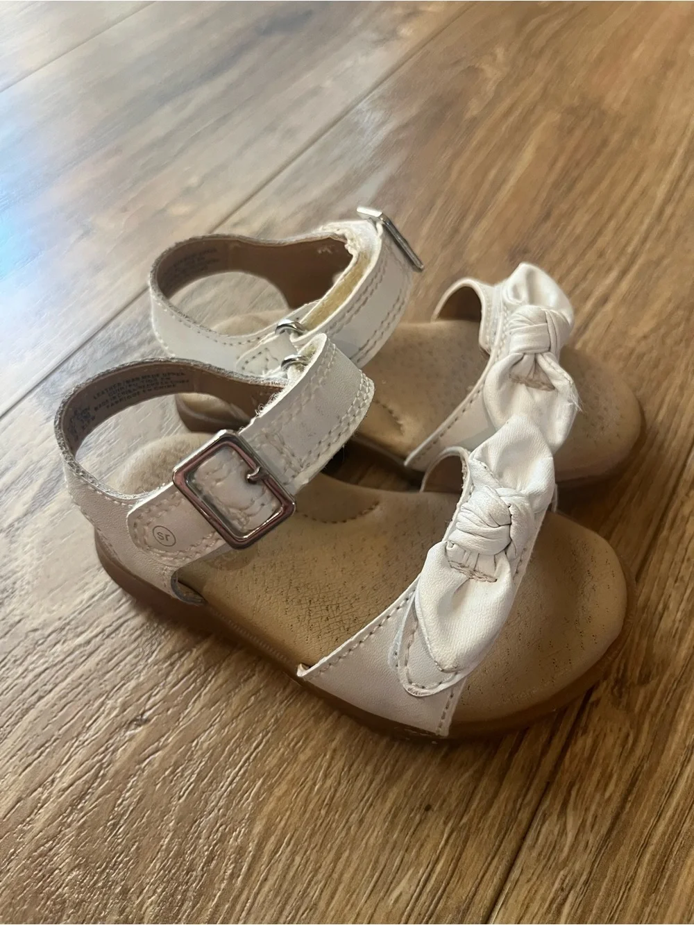 Stride Rite Purple with sparkle Sneakers and White Bow Sandals size 5t